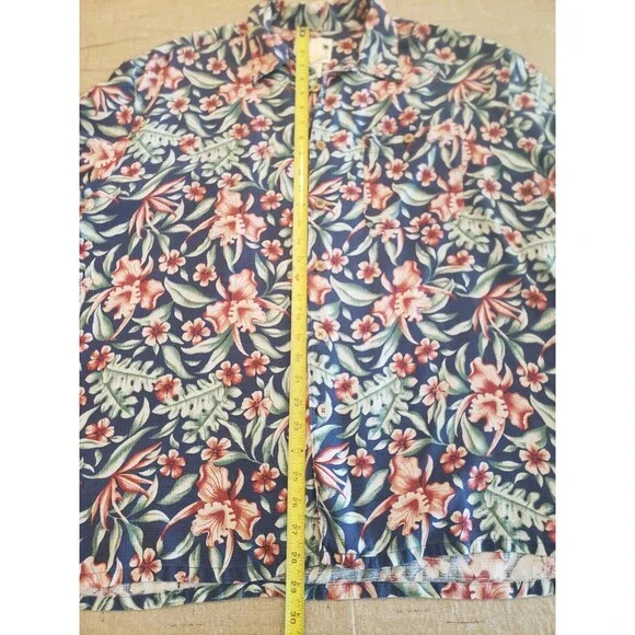 Banana Cabana 100% SILK Mens XXL 2XL Hawaiian Short Sleeve Button Up Shirt Blue - Picture 12 of 14